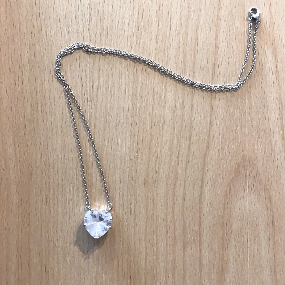 The Bubble Heart white sapphire ❤️ 925 Pendant necklace - Picture 5 of 12